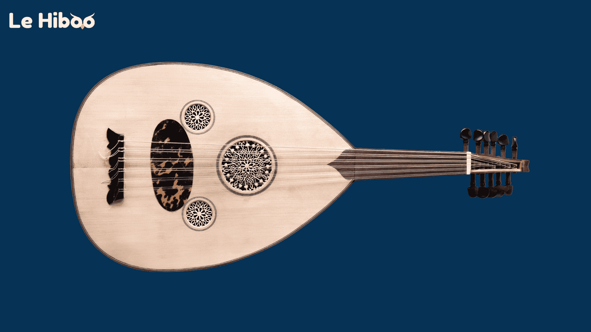 Instrument luthe fond bleu foncé Instrument luthe fond bleu foncé