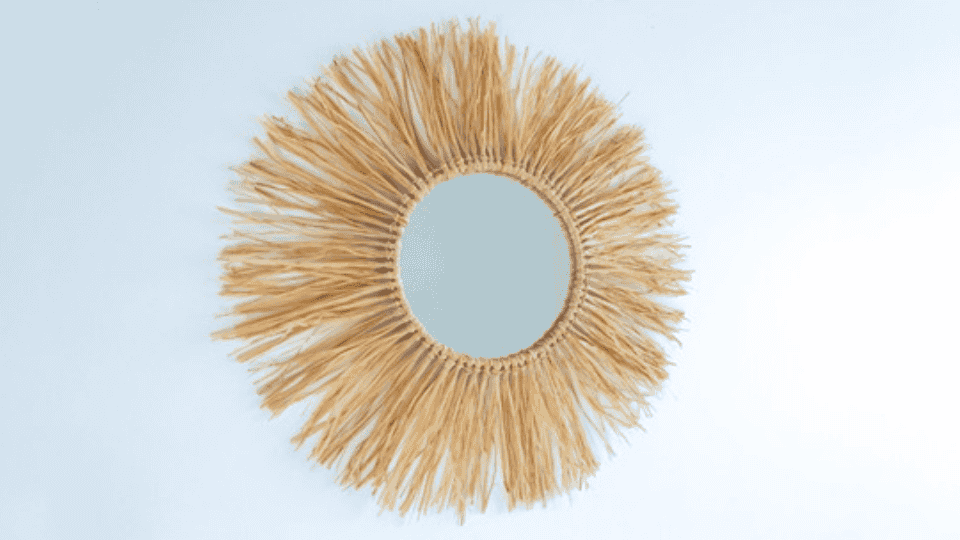 miroir en raphia