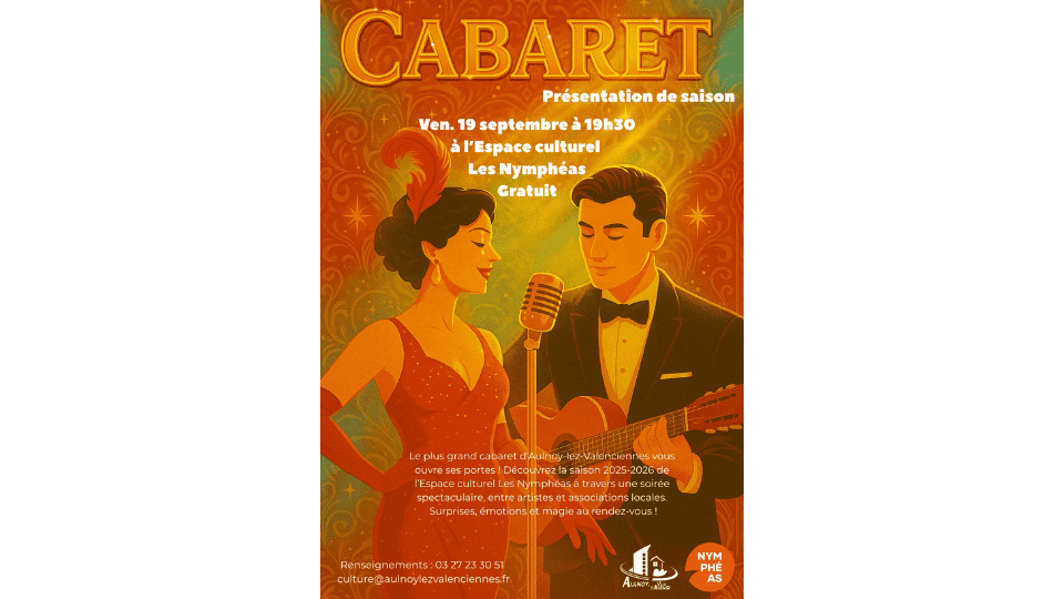 affiche soiree cabaret les nympheas aulnoy